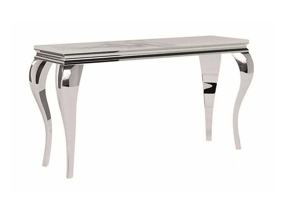 Konsola do przedpokoju, chromowana w stylu Glamour 2 kolory-120cm