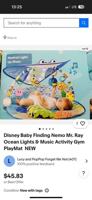 Розвиваючий килимок океан Disney Baby Finding Nemo