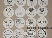 Naklejki etykiety Dziękuję, Gratis, Rękodzieło itp. 100szt. 40 wzorów