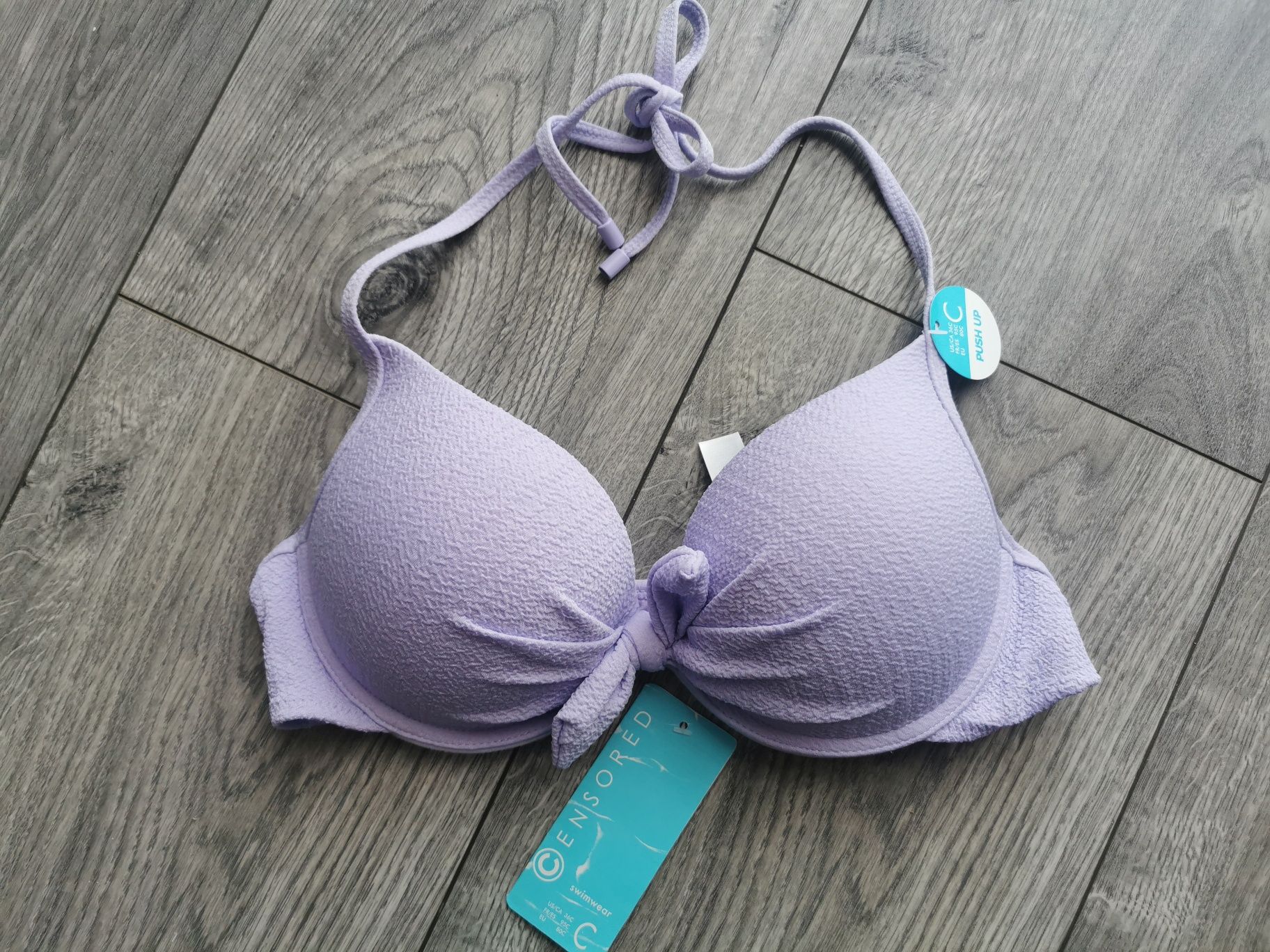 Liliowy stanik kąpielowy 80C push up