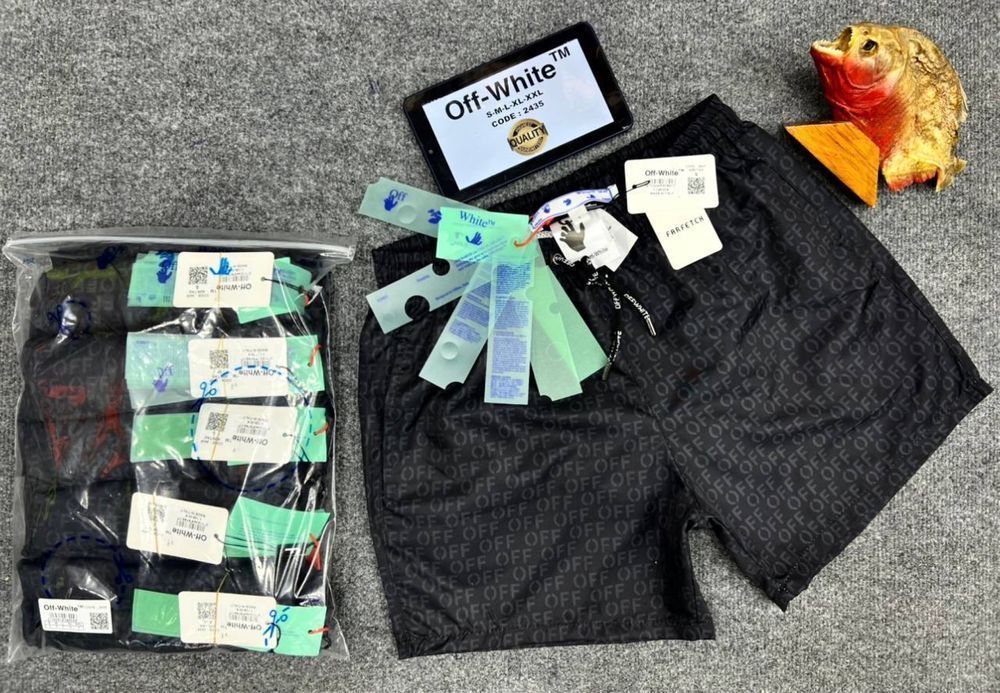 Шорты пляжные OFF-white спортивные черные оригинал для бассейна