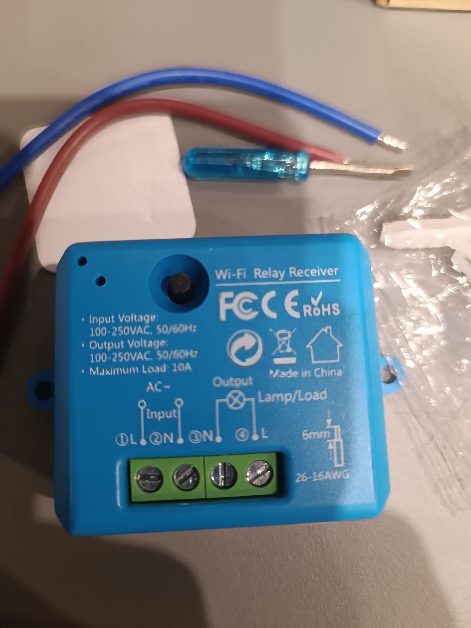 Wifi реле 10A AC 100-250V