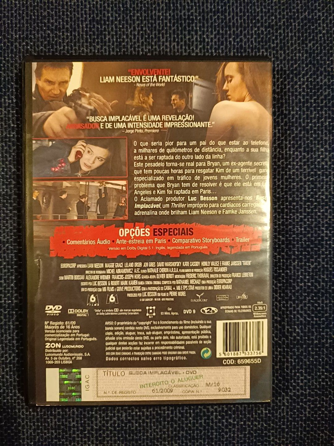 DVD do filme "Busca Implacável", Liam Neeson (portes grátis)