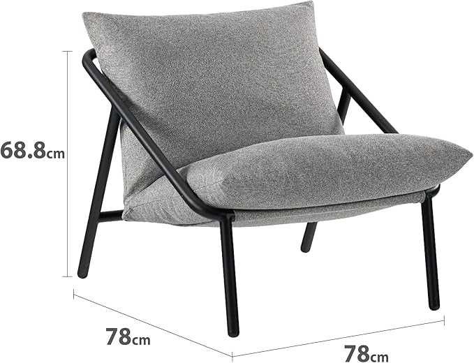 Fotel Zinus Ada Sling Accent Chair – jasnoszary, stylowy i lekki