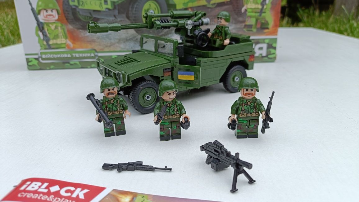 Конструктор IBLOCK Армія Hummer із гарматою (PL-920-101)