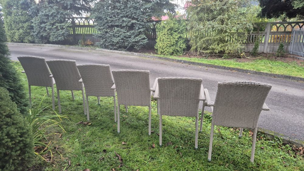Krzesla ogrodowe  6 sztuk technoratan