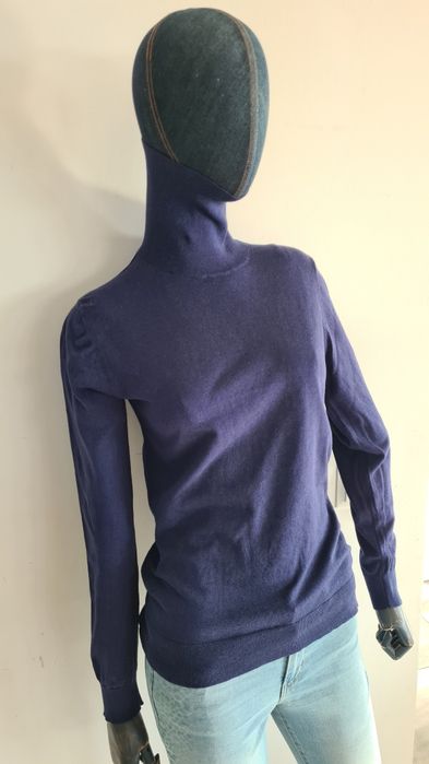 Golf Massimo Dutti.  Wełna i Jedwab. Rozmiar L / M. Granatowy