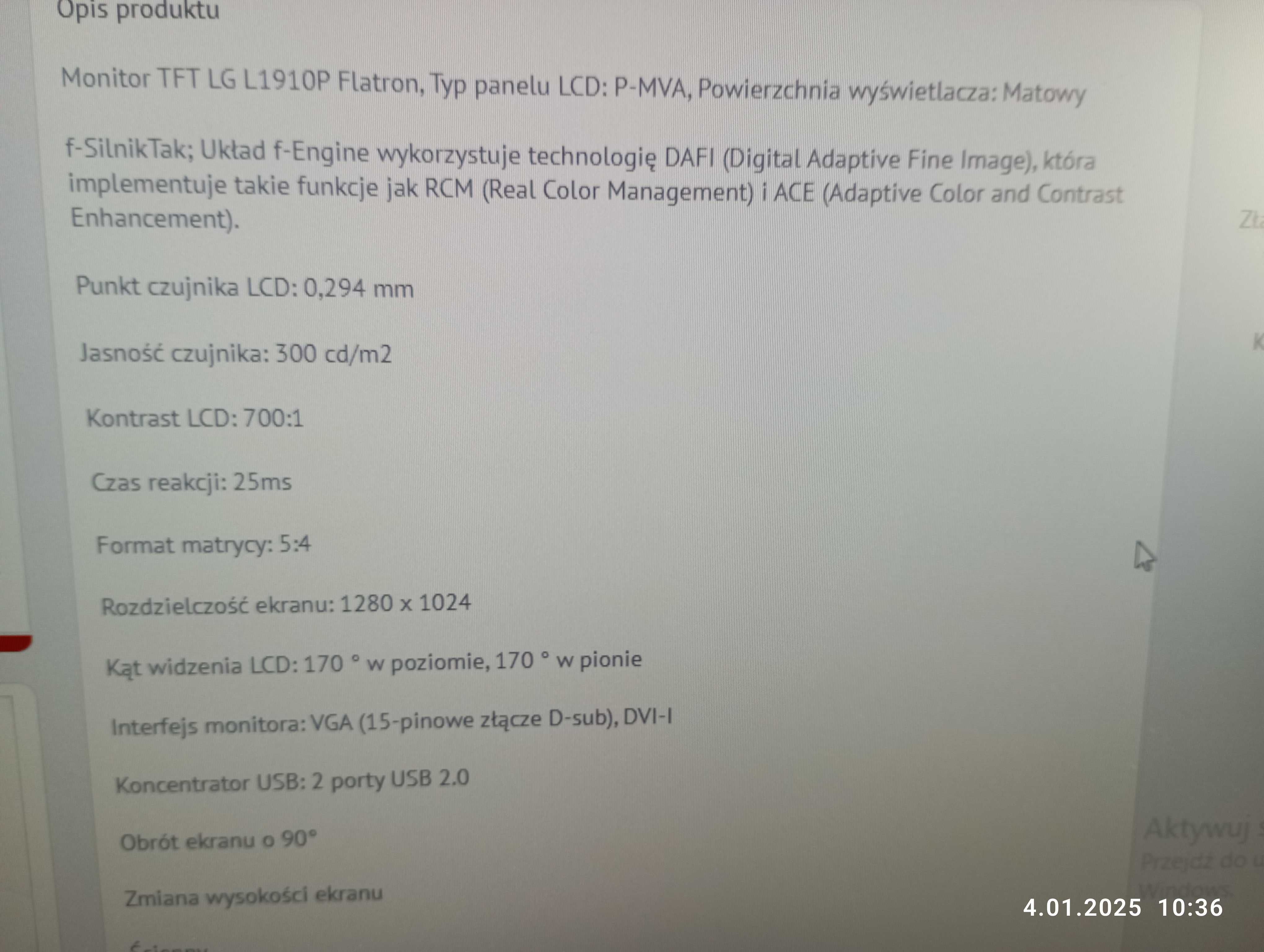 Monitor LG Flatron L1910P