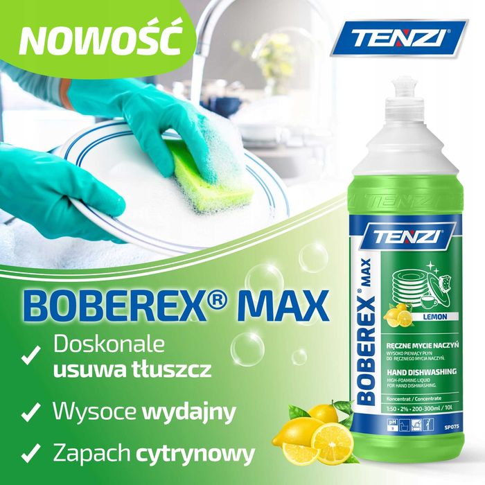 Płyn Do Mycia Naczyń TENZI BOBEREX MAX Lemon 1L.