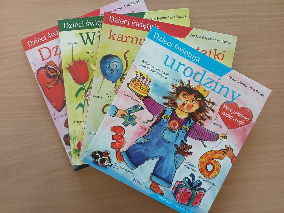 Dzieci świętują, 4-pak, książki dla dzieci, zabawy tematyczne