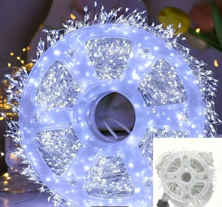 Girlanda Led 1200 Diod 50 M Zimno Biały Pilot 8 Trybów