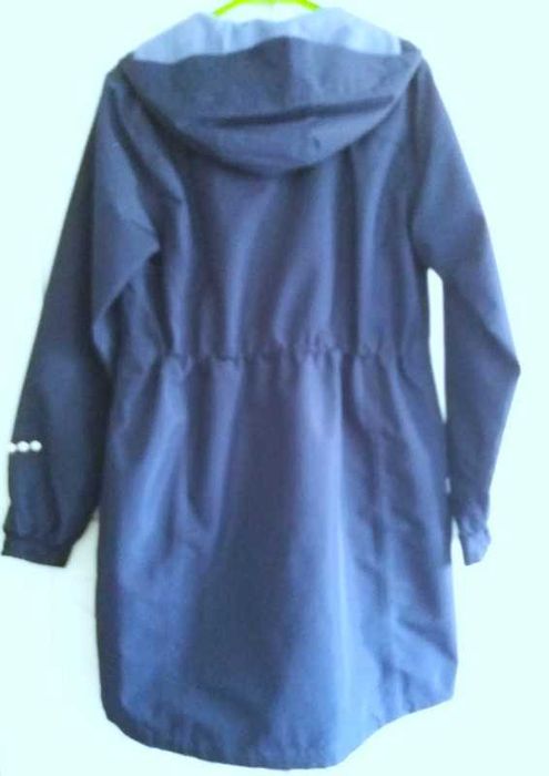 Nowa granatowa kurtka przeciwdeszczowa, wiatrówka damska 42, kaptur