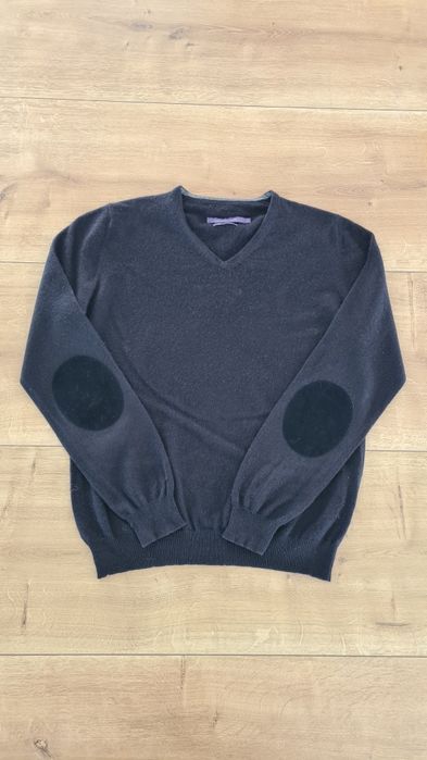 Sweter męski. 100% Kaszmir. Czarny. Rozmiar L / XL