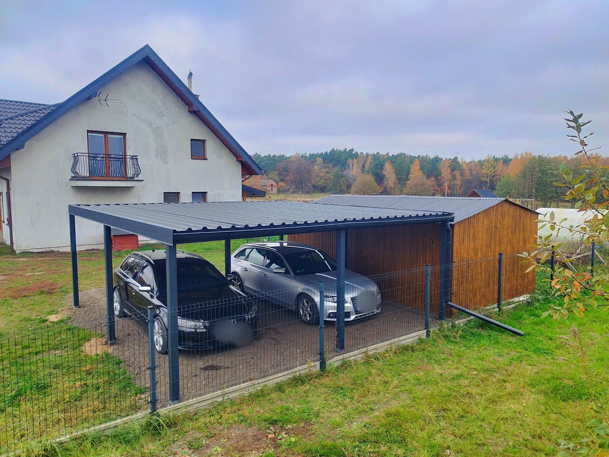 Wiata samochodowa, garażowa, carport dwustanowiskowa, 6x6 m