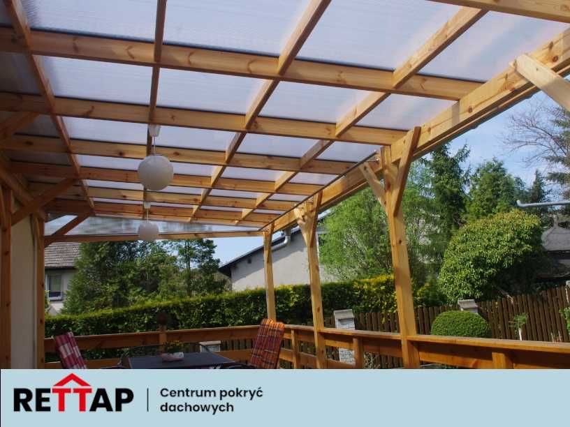 Zestaw do zadaszenia tarasu 6,3m x 2m 10mm poliwęglan(wersja PREMIUM)