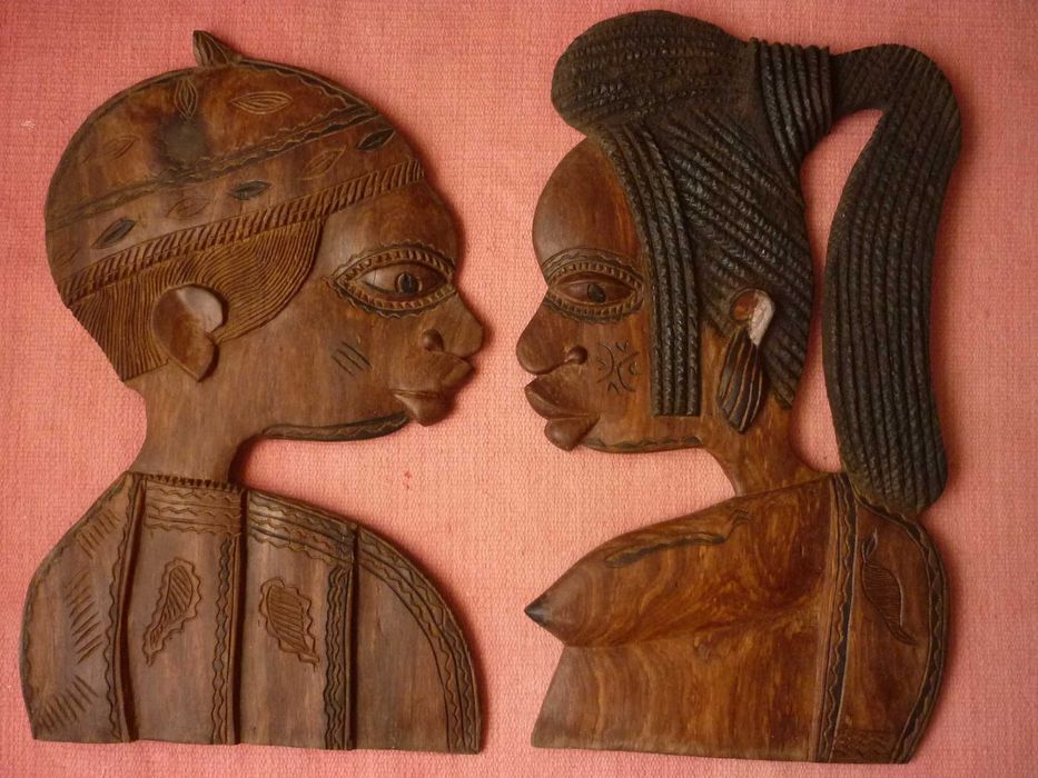 esculturas em madeira, arte africana