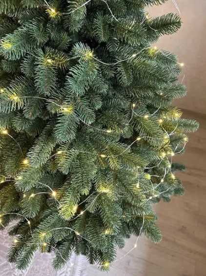 Гірлянда теплого кольору на батарейках, 30 метрів, 300 потужних діодів