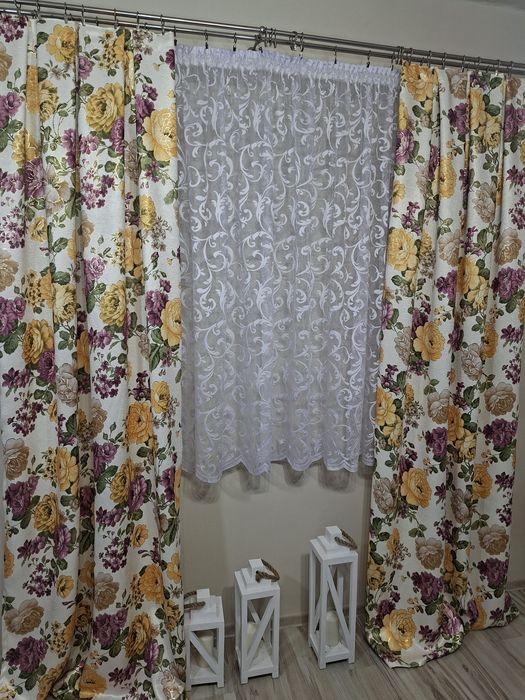 Zasłony kwiaty funkcja komplet  2 sztuk. Na wymiar