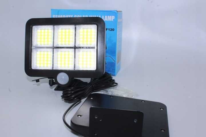 Lampa solarna z panelem z czujnikiem ruchu zmierzchu 120led z pilotem