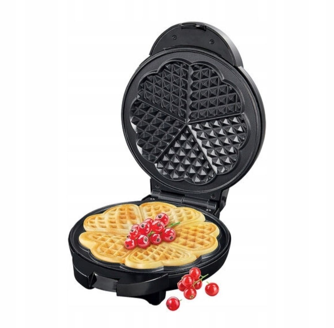 Gofrownica Hoffen 1200 W czarny Serce Serca