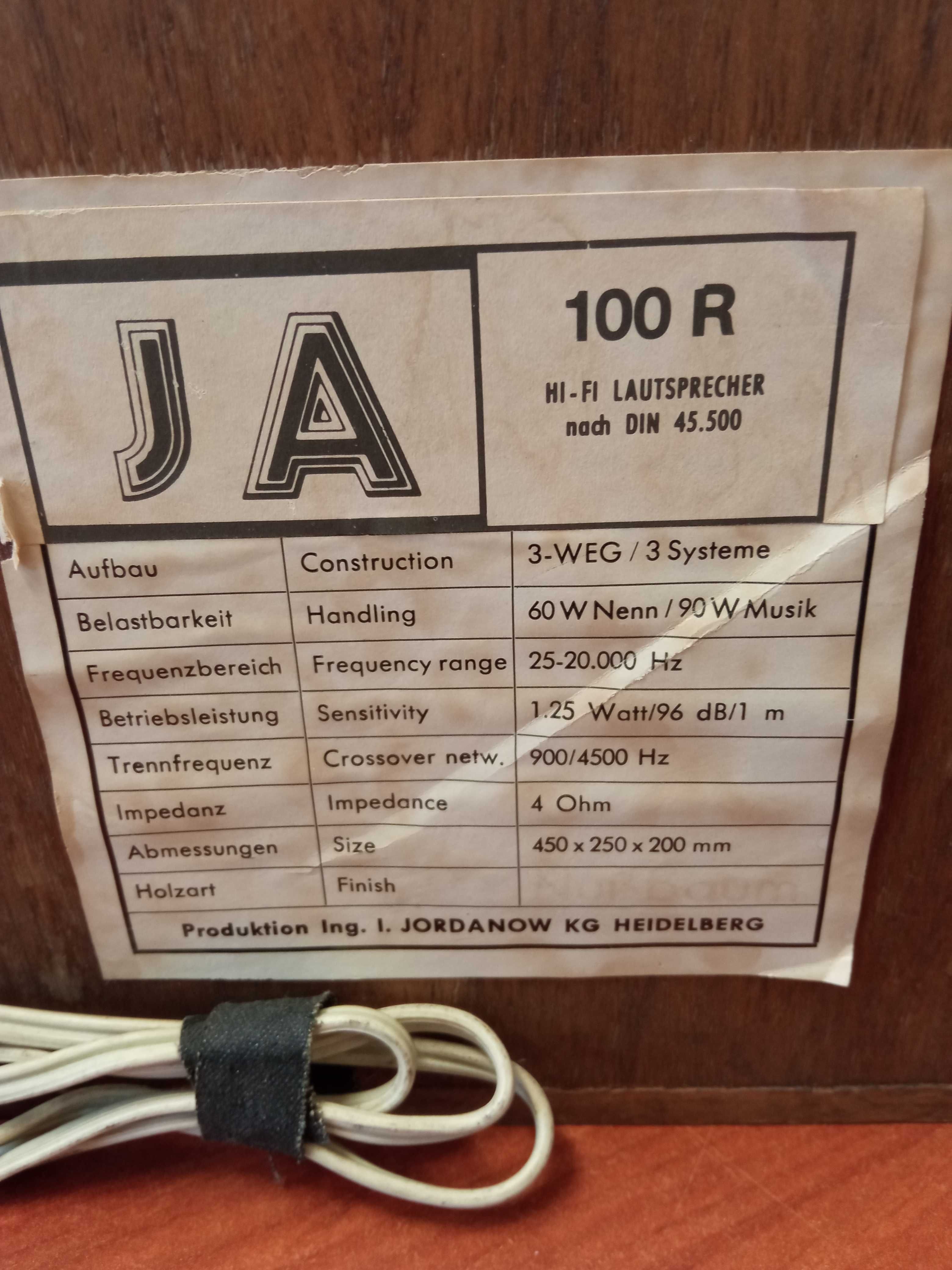 Kolumna JA100R Ing. I. Jordanów hi-fi vintage