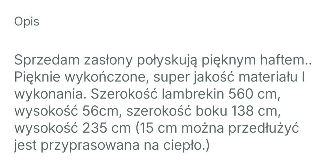 Zasłony 3szt + lambrekin beżowe haftowane