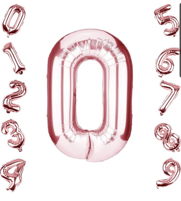 Balon foliowy czyfra 8 100cm złoty róż 2 sztuki w opakowaniu