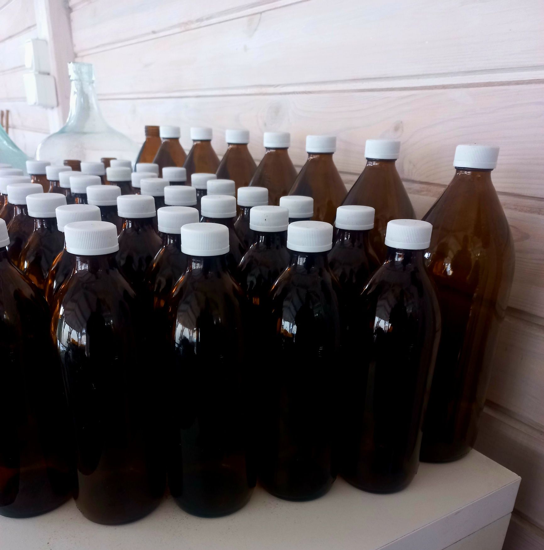 Komplet Butelki 1L 0,5L. apteczne do wina ciemne gąsior butla nalewka