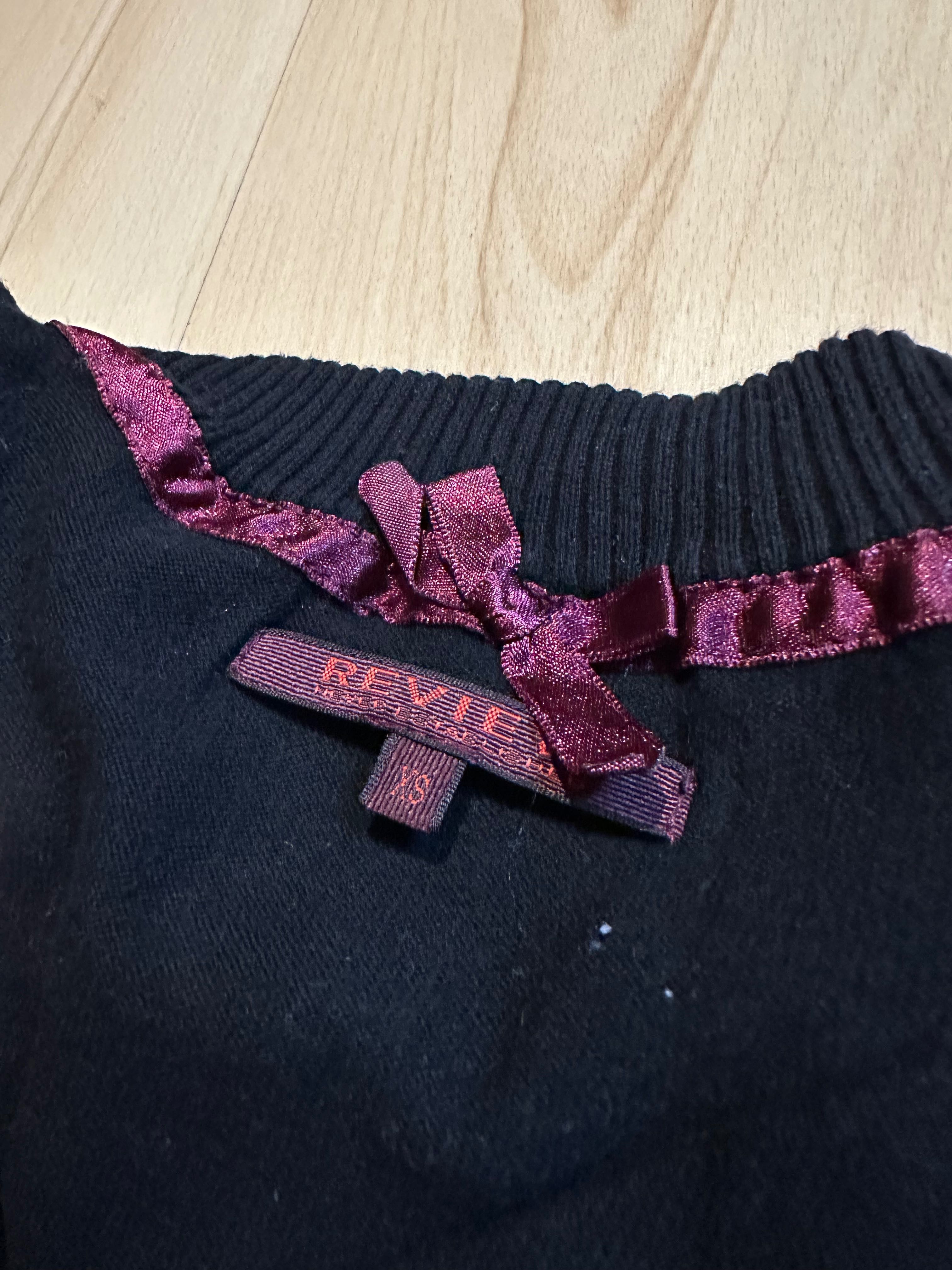 Review bawełniany sweter guziki czarny granat damski v neck