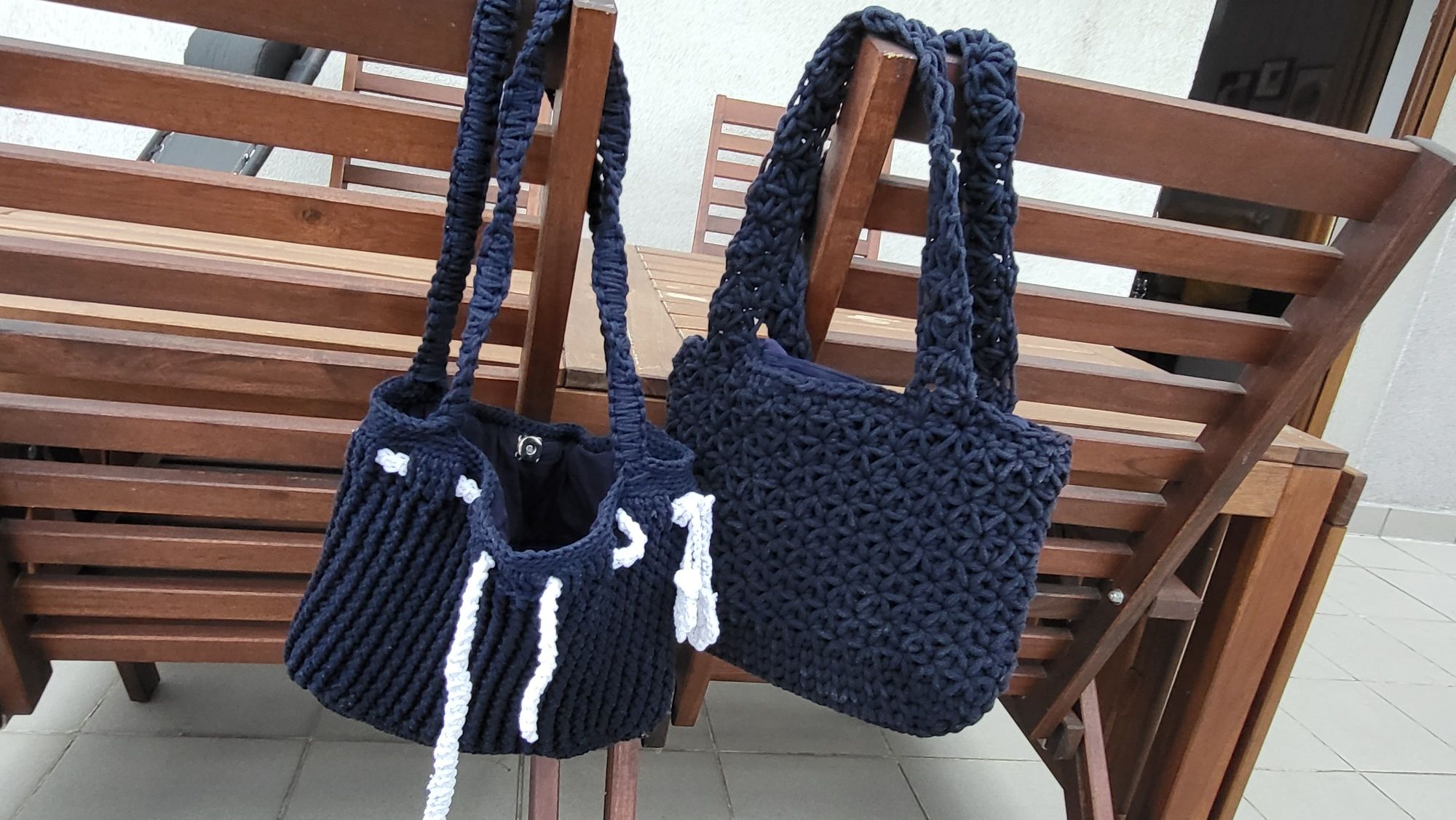 Handmade torebka ze sznurka bawełnianego shopper