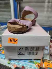 Sandałki dziewczęce rozmiar 27 w kolorze fioletowym z kokardą