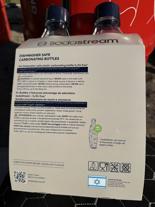 Granatowe butelki Sodastream 2x1L