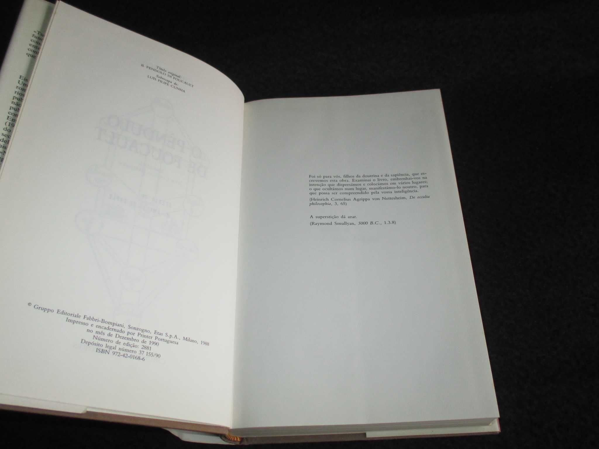 Livro O Pêndulo de Foucault Umberto Eco Círculo de Leitores