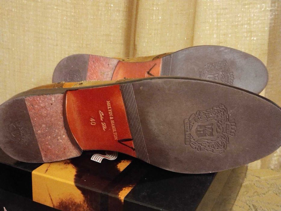 Туфлі-броги оксфорди спектатори шкіряні чоловічі Melvin & Hamilton 40р