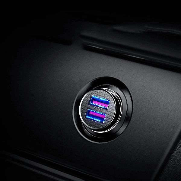 Baseus Circular inteligentna ładowarka samochodowa 2x USB QC3.0 Quick