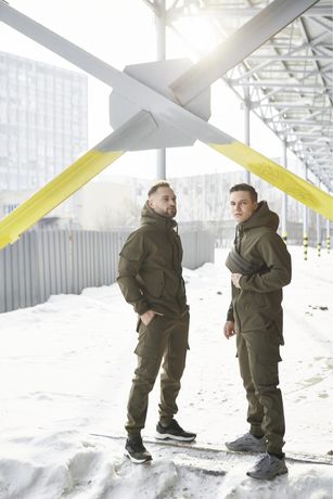 Мужской тактический спортивный костюм зимний куртка и штаны SOFTSHELL