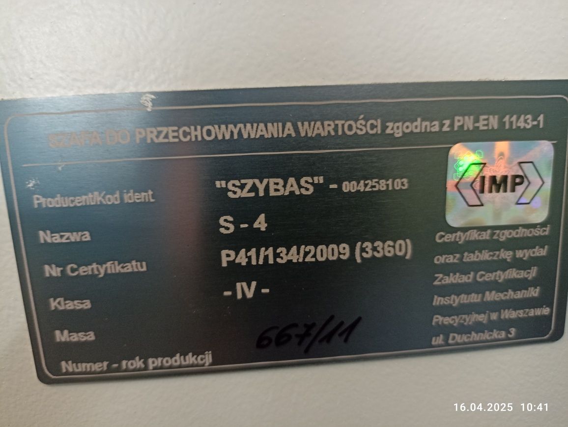Kasa pancerna sejf Szybas