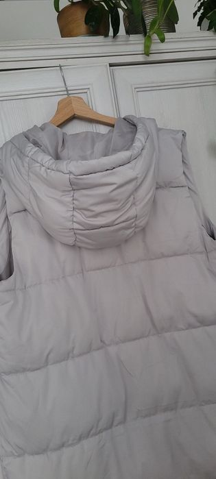 Pikowana długa kamizelka z kapturem #XL