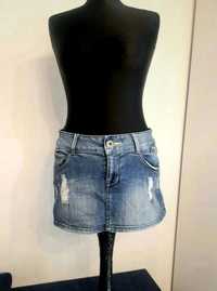 OKAZJA spódniczka mini jeansowa jeans wiosna y2k 38 m 36 s