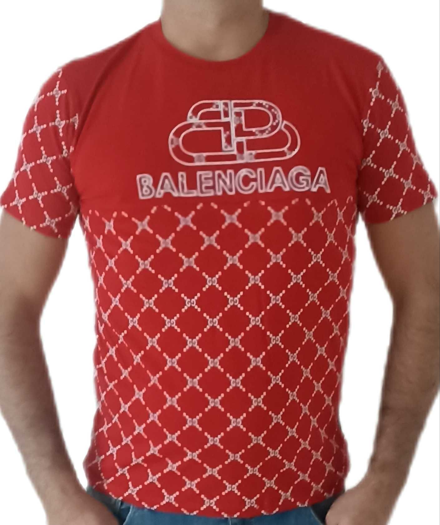 BALENCIAGA T-SHIRT koszulka czerwona r. M