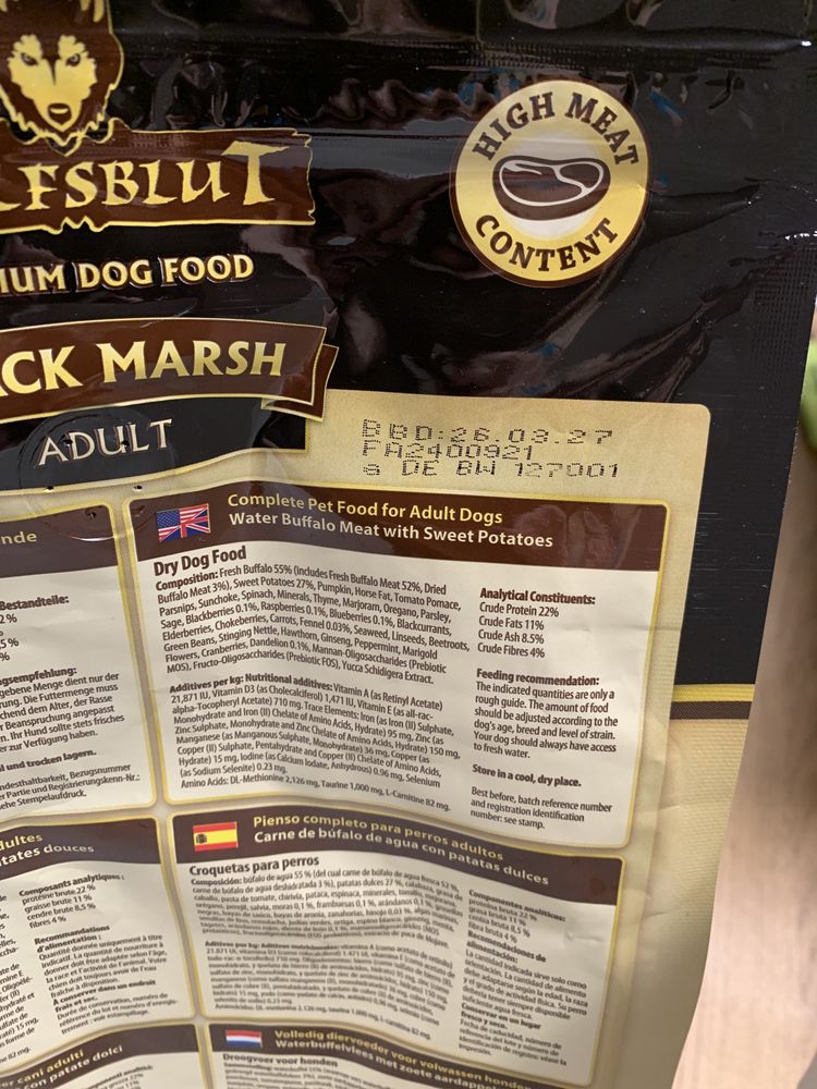 Karma dla psa Wolfsblut 3 opakowania razem ok. 6kg