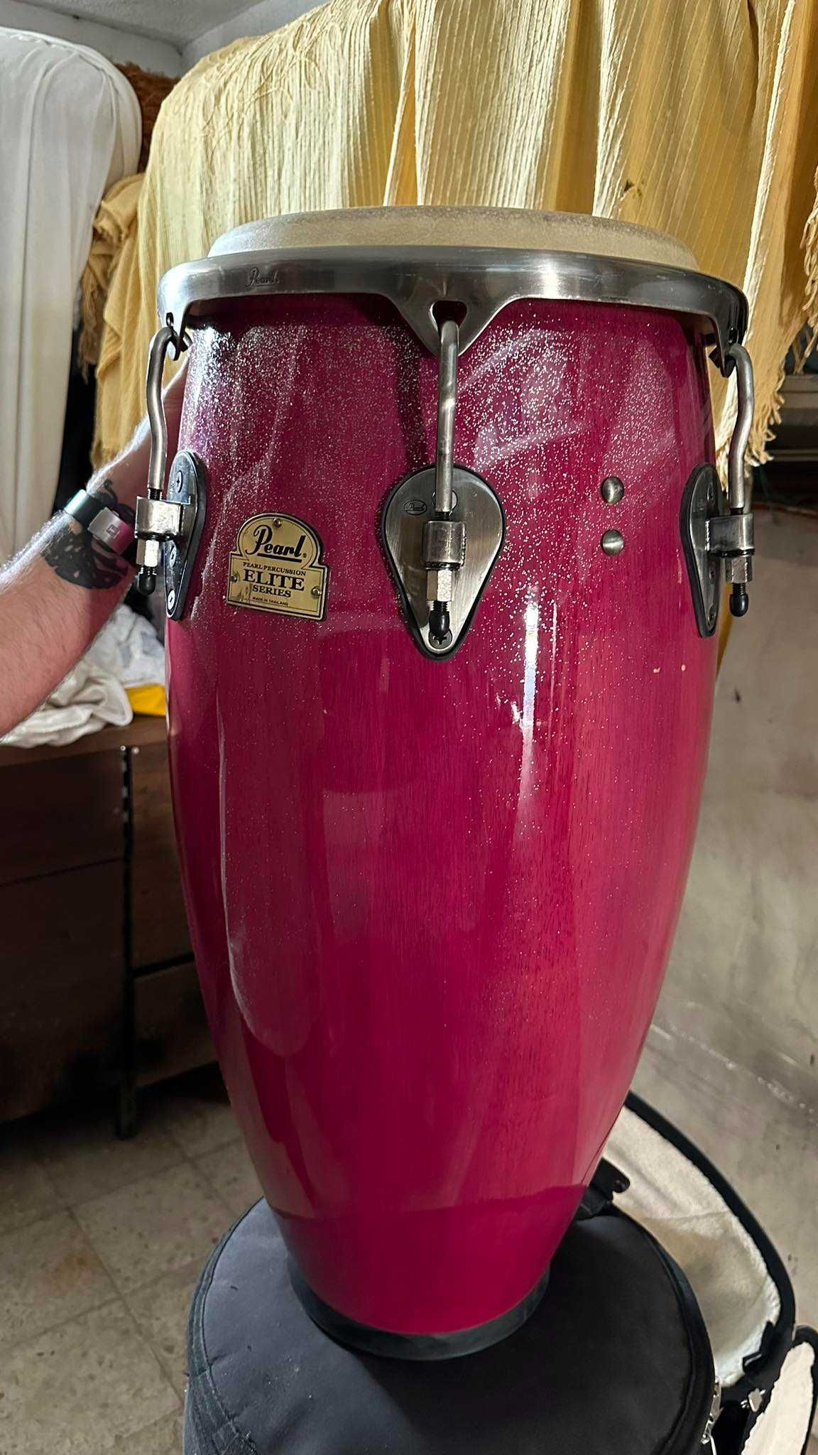 Congas Pearl Elite Pink Sparkle + sacos Protection Racket