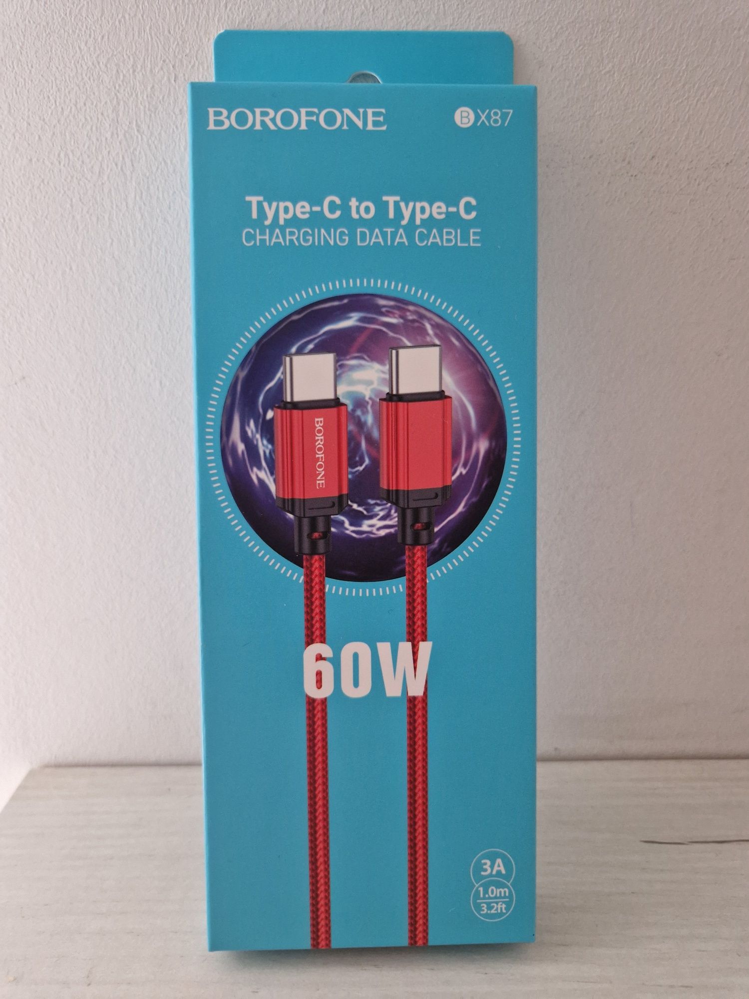 Borofone Kabel BX87 Sharp - Typ C na Typ C - PD 60W 1 metr czerwony