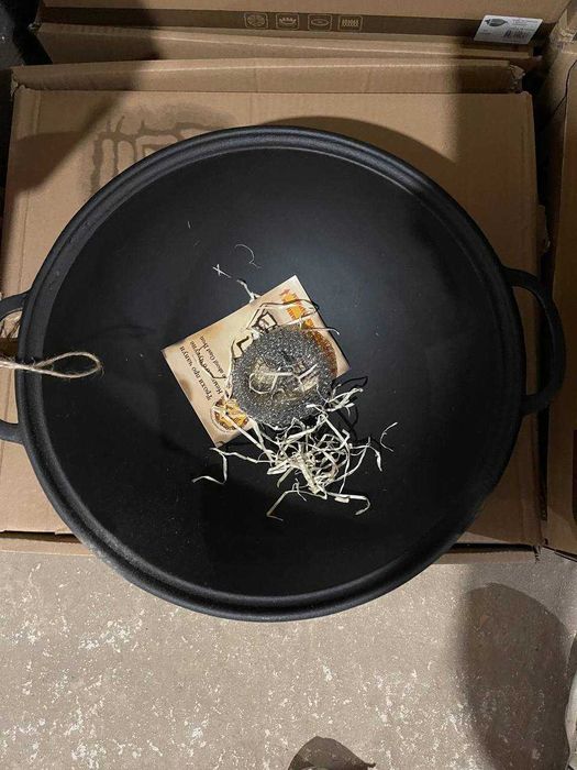 Казан 8л чавунний , Ø34см узбецький WOK, кришка скло (Т405С3)