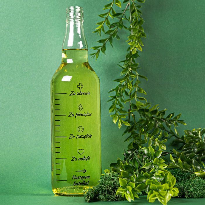 5x Butelka MONOPOLOWA 700 ml  z nadrukiem MIARKA z zakrętką