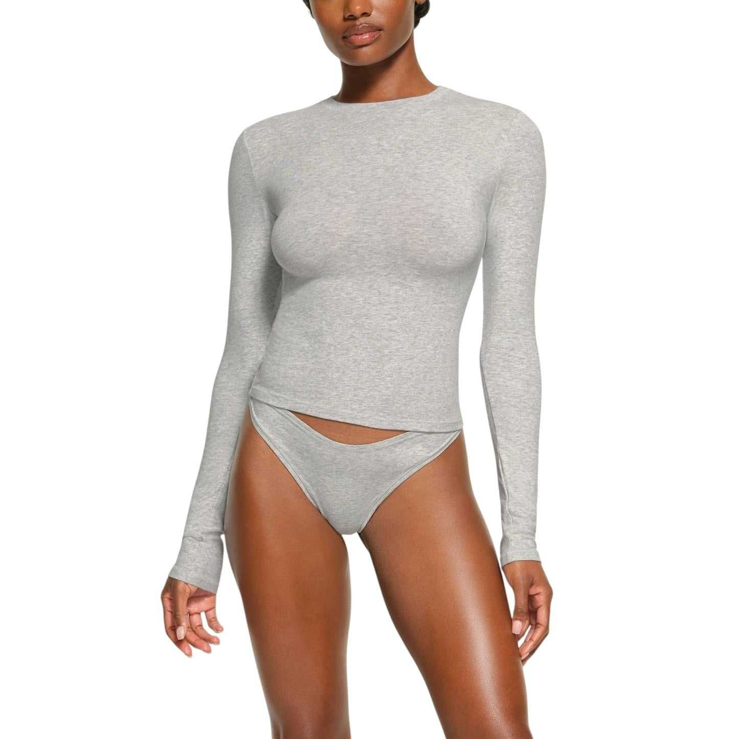 Лонгслів Skims Soft Smoothing Seamless Long Sleeve T-Shirt Light Heath