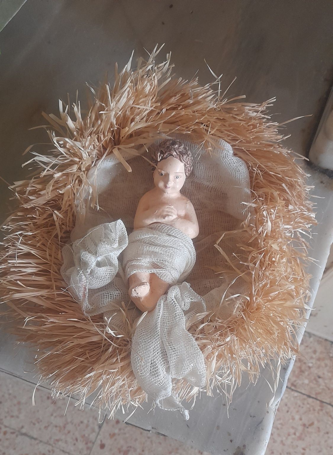 Presépio artesanal tecido tradicional de Natal
