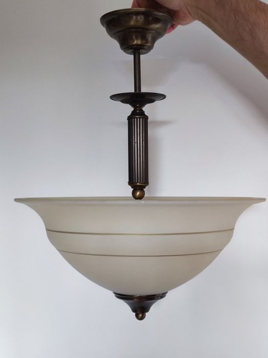 Lampa sufitowa elegancka mosiężna stan bardzo dobry