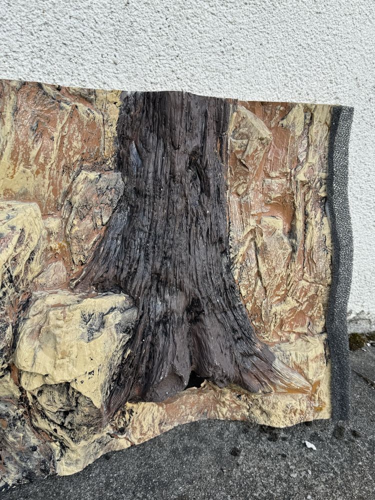 Tło strukturalne 3D skała i korzeń do akwarium 100 cm x 50 cm