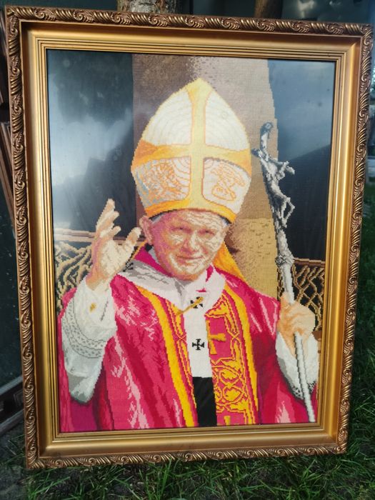 Ręcznie tkany portret Jana Pawła II